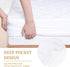 Full Quilted Fitted Waterproof Mattress Pad, Breathable Soft Filling Protector, 8-21 Inches Deep Pocket