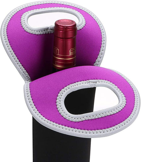 Hipiwe Portable Wine Carrier Tote Bag, Insulated Neoprene Wine Cooler for Champagne/Water Bottle/Beer, Set of 3