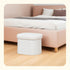16.1"x12.2"x12.2" PINPLUS Storage Ottoman Boulce Tufted Oval Small Ottomans Bench Foot Rest with Storage, (White)