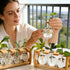 2 Pack 8 Bulbs Pumtus Propagation Stations with Bamboo Stand, Desktop Water Plant Terrarium Vase, Retro Plant