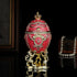 Family(QF2049) QIFU Hand Painted Pink Big Faberge Egg Style Enamel Trinket Box Hinged, Unique Gift