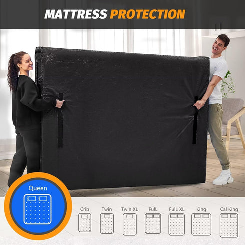 BETU Mattress Bags for Moving, Waterproof Mattress Protector Cover, Twin XL Size with Heavy-Duty Handles, Black