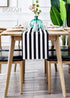 BOXAN Classic Black and White Striped Table Runner - 12'' X 48'' Elegant Cotton Canvas Decor for Wedding Party