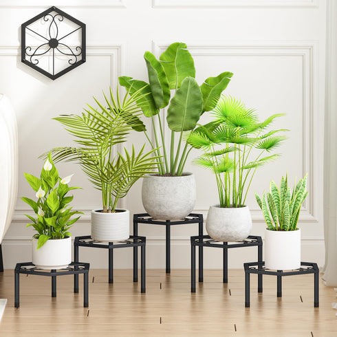 5-Pack Metal Plant Stands, Anti-Rust Iron Flower Pot Stand Plant Pot Shelf for Multiple Plant Decoration Racks for Home