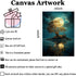 Gothic Landscape Wall Art, Vintage Sky Painting, Dark Academia Canvas Print, Abstract Landscape Pictures 16x24inch No