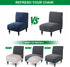 Armless Armless Grey,2PC) Accent Chair Cover Stretch Jacquard Accent Chair Covers Without Arms Washable Slipper Chair