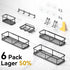 6 Pack YASONIC Shower Caddy Adhesive, Rustproof Shower Shelves for Inside shower, No Drilling Bathroom Organizers