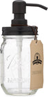 Jarmazing Products Mason Jar Soap Dispenser - Black, 16 oz Ball Mason Jar Liquid Dispenser for Kitchen & Bathroom