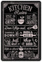 QIONGQI Funny Kitchen Quote Metal Tin Sign, Wall Decor Kitchen Rules Sign for Home Kitchen Coffee Shop Gifts