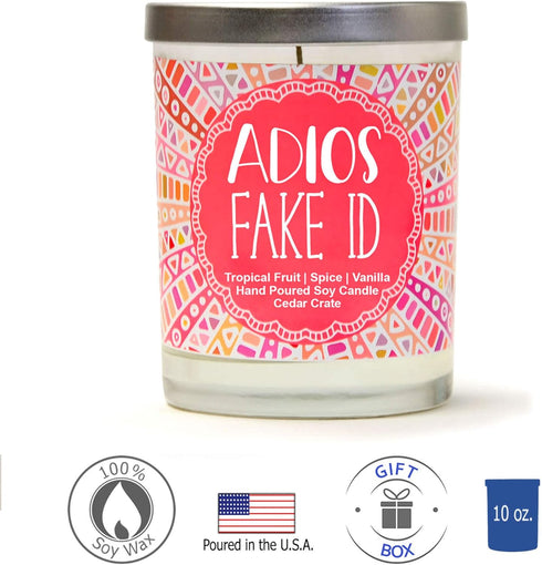 21st Birthday Gifts for Her, Adios Fake ID, Funny Gifts for Daughter, Sister, Best Friend, 15 Oz Tumbler