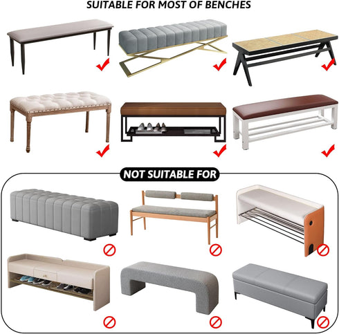 Stretch Bench Covers, Bench Cushions Covers, Printed Seat Protector, Washable Slipcover, Rectangle Cover for Dining