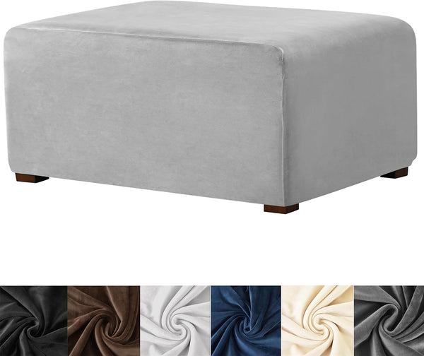 HFCNMY Ottoman Cover Rectangle,Stretch Velvet Slipcovers Rectangle Thick Covers Slipcover for Ottomans Soft