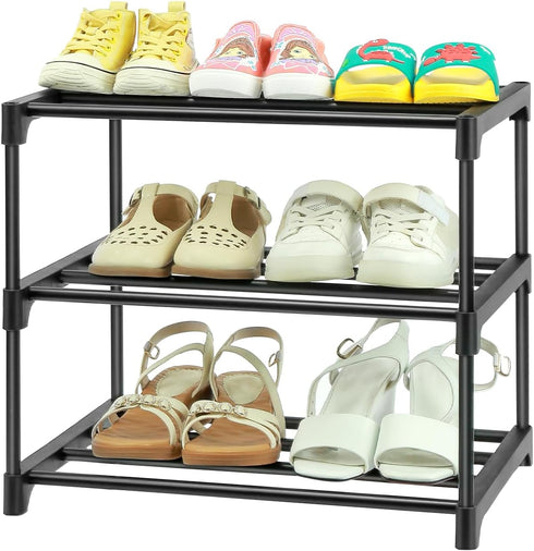HITHIM 3-Tier Small Shoe Racks, Narrow Shoe Rack for 5-6 Pairs Shoe
