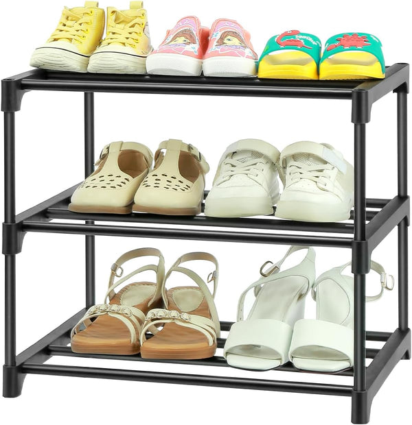 HITHIM 3-Tier Small Shoe Racks, Narrow Shoe Rack for 5-6 Pairs Shoe