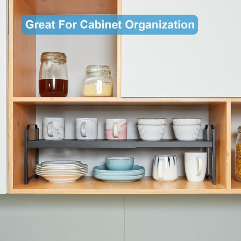 X-cosrack 1 Pack Countertop Countertop Counter Length:25.5" Expandable Cabinet Shelves, Stackable Shelves Organizers