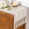 Socomi Boho Table Runner Macrame Summer Farmhouse Woven Cotton Linen Rustic Coffee