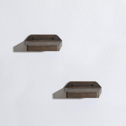 Set 2 5Inch Freezing point Small Floating Shelves for Wall of Natural Wood Small Mini Wall Shelf Decor Plant Display