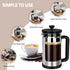 RAINBEAN French Press Coffee Maker, 12 Oz Mini Coffee Press, 1 Cup, with 3 Filterations, Borosilicate Glass