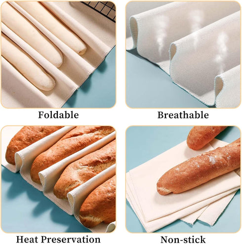 Proofing Cloth for Bread Baking, 2PCS 17x29 Inches Reusable Linen Cloth for Rolling Dough, Homemade Bread.