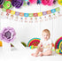 Kitticcino 1st Birthday Photo Banner, Papel Picado Mexican Fiesta Monthly Garland, Baby Newborn to 12 Months, Cino de