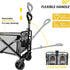 220Ibs Foldable Wagon Cart, Collapsible Wagon Cart with Heavy Duty Wheels, Portable Folding Utility Wagon