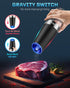 XinXu Gravity Automatic Electric Pepper and Salt Grinder, Auto Mill Shaker, Stainless Steel, Black with Blue LED Light