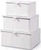 Honygebia Bamboo Decorative Storage Boxes, Set of 3 Woven Lined Baskets with Lids for Home Kitchen Organizer Decor