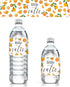 Orange Little Cutie Baby Shower Water Bottle Labels, Waterproof Stickers for 24 Count Water Bottles