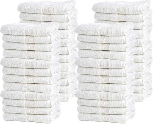 Bulk Spa White Washcloths 48 Pack Size 12 x 12 Thick Loop