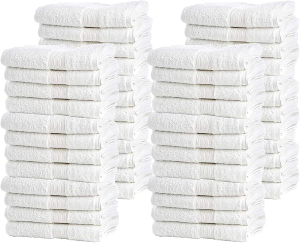 Bulk Spa White Washcloths 48 Pack Size 12 x 12 Thick Loop