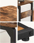 Vovonusy ET-YB-BR1 Wood Pedestal Small Sofa Side Table for Couch, Tall Nightstand, C Shaped End Table, TV Trays
