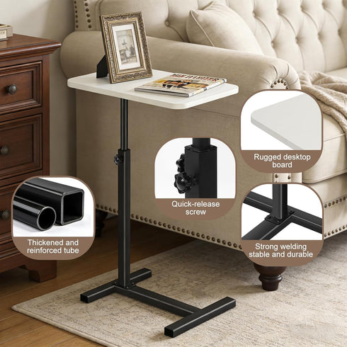 Tinysun C Shaped Small Side Table,Adjustable Tv Tray Side Table for Bedroom,Couch Bed Table TV Trays for Eating