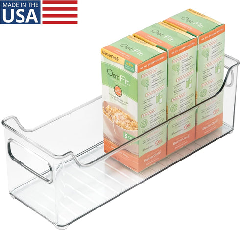 iDesign Stackable Plastic Pantry Bin with Handles, Clear, Made in USA