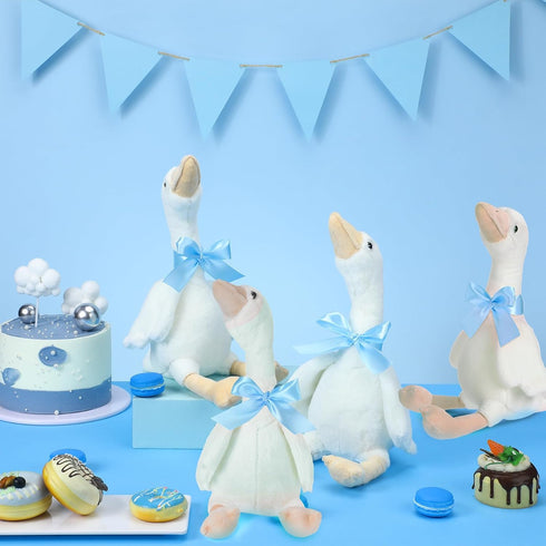 6 Set 1st 11.8 Inch Chunful Blue One Silly Goose Birthday Decoration Soft Goose Stuffed Animal Baby Shower Centerpieces