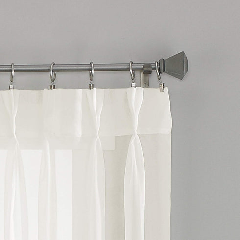 Curtainworks Soho Voile Sheer Pinch Pleat Curtain Panel, 29 by 144", Oyster