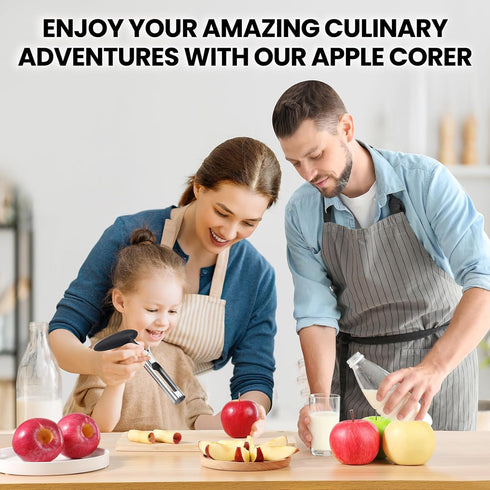 SCHVUBENR Premium Apple Corer Tool - Easy to Use and Clean, Sturdy Stainless Steel Core Remover for Apple and Pear