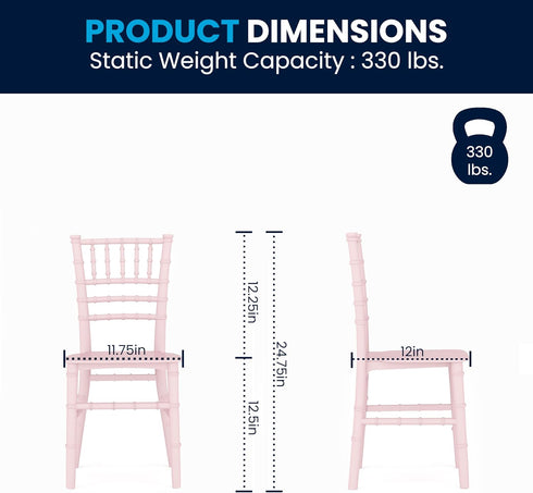 Commercial Flash Furniture Childs Pink Resin Party and Event Chiavari Chair for & Residential Use,Pink