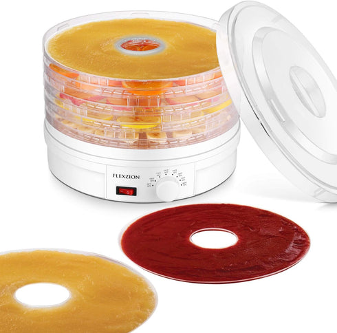 Flexzion Dehydrator Fruit Roll Trays, Round Nonstick Sheets (11 7/8 Inch), 2 Pack