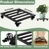 13.6 Large Metal Square Plant Caddy with Wheels Iron Wrought Rolling Plant Stand with Casters Heavy-duty Plant Dolly