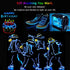 JIGUOOR EL Wire Battery Pack, 9.8ft / 3m Bright Neon Light Strip for DIY, Festival, Party Decoration