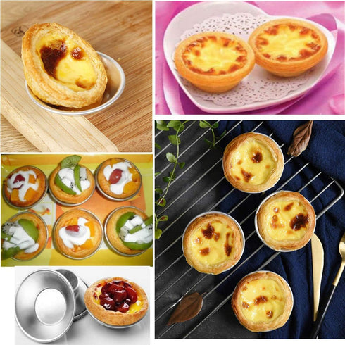 20Pcs Egg Tart Molds, Mini Tart Pan for Baking, Aluminium Puto Mold Pie Tins