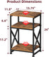 3 Simple Trending Side Table, End Table Living Room, Bedside Table for Sofa Couch, Nightstand with Tiers Open Shelves