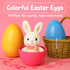 Celmuron 6 Pack 6'' Jumbo Fillable Easter Eggs Giant Plastic Easter Eggs with Flat Bottom, Bright Colorful Refillable