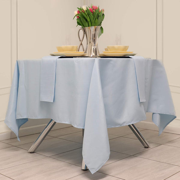 Kadut Blue Square Tablecloth 52 x 52 Inch, Heavy Duty Washable Wrinkle-Resistant Cover for Tables, Parties