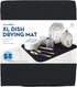 S&T INC. Dish Drying Mat XL, Highly Absorbent Microfiber Kitchen Counter Mat, Extra Large 18" x 24", Black