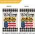 Welcome Summer Sunflowers Garden Flag 12.5 x 18 Inch, Patriotic Buffalo Plaid Double Sided Seasonal Decor