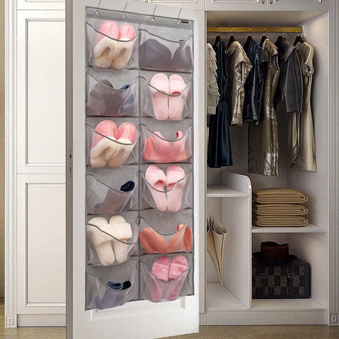 Extra Large Mesh Pockets Shoe Organizer | Hanging Shoe Rack for Bedroom, Bathroom Shoe Storage (12 Large Pockets)