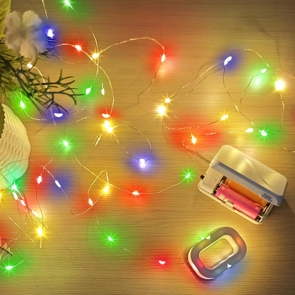 Aogist 16FT Fairy Lights with Spool,Ultra-Bright 50 LEDs Battery Operated Copper Wire