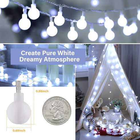 33 100 Minetom Feet Led Globe Ball String Lights, Fairy String Lights Plug in with Remote, Waterproof Globe String