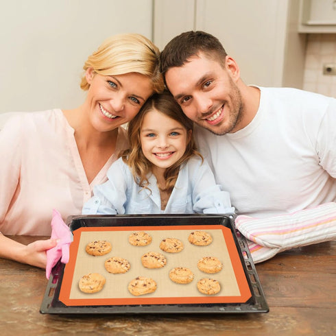 Silicone Baking Mat Set of 3, Non-Stick Mats for Baking, Easy Clean & Reusable Oven Baking Sheet for Cookies